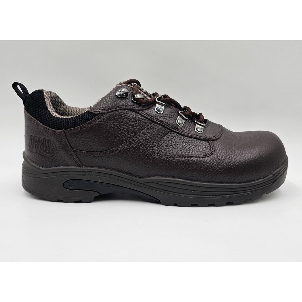 Drew Boulder Mens Hiking Shoes Brown Pebbled Leather Wide Orthotic 12 W 40920-68